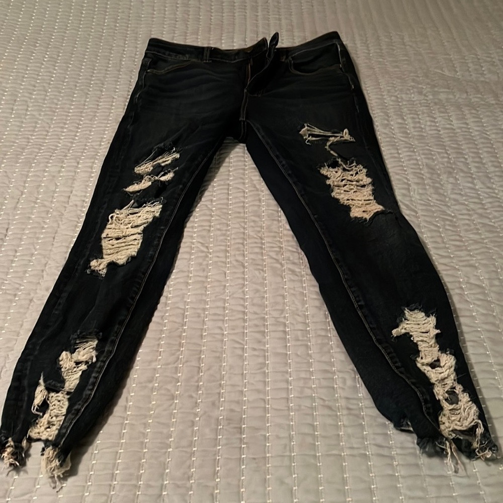 American eagle super high rise jegging destroyed.